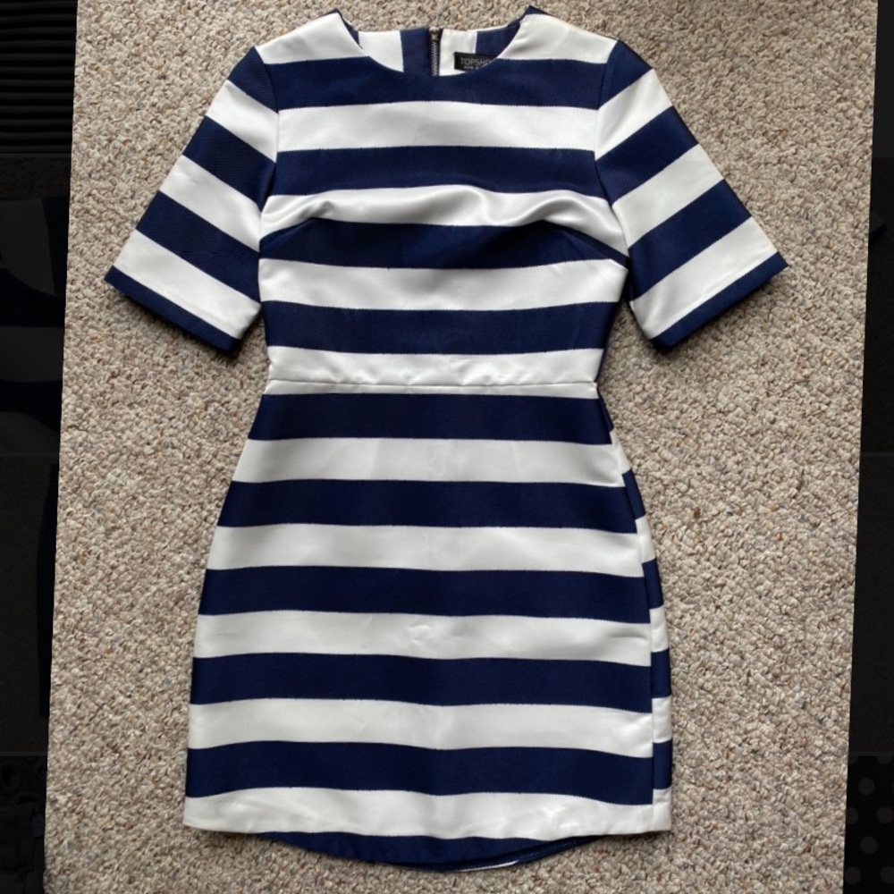 Black and white satin Topshop dress